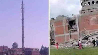 انهيار مئذنة مسجد بالدقهلية بسبب الطقس السيئ