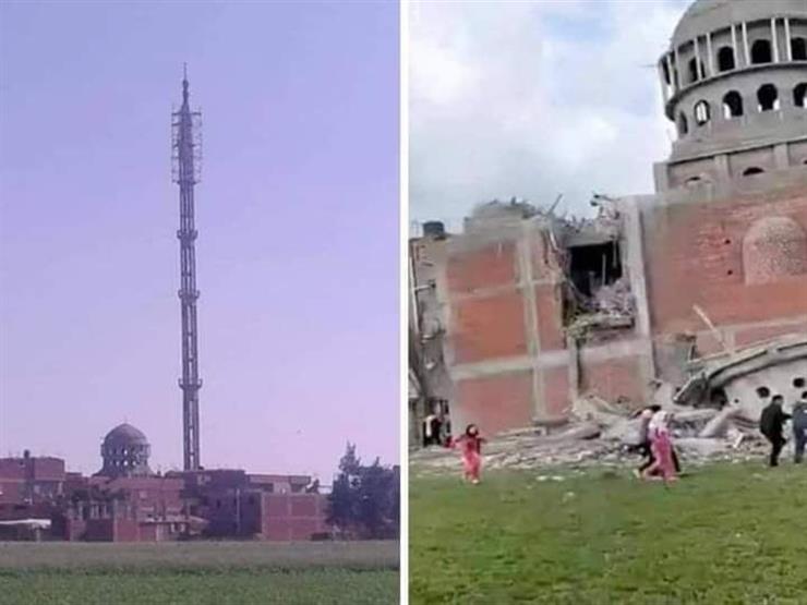 انهيار مئذنة مسجد بالدقهلية بسبب الطقس السيئ